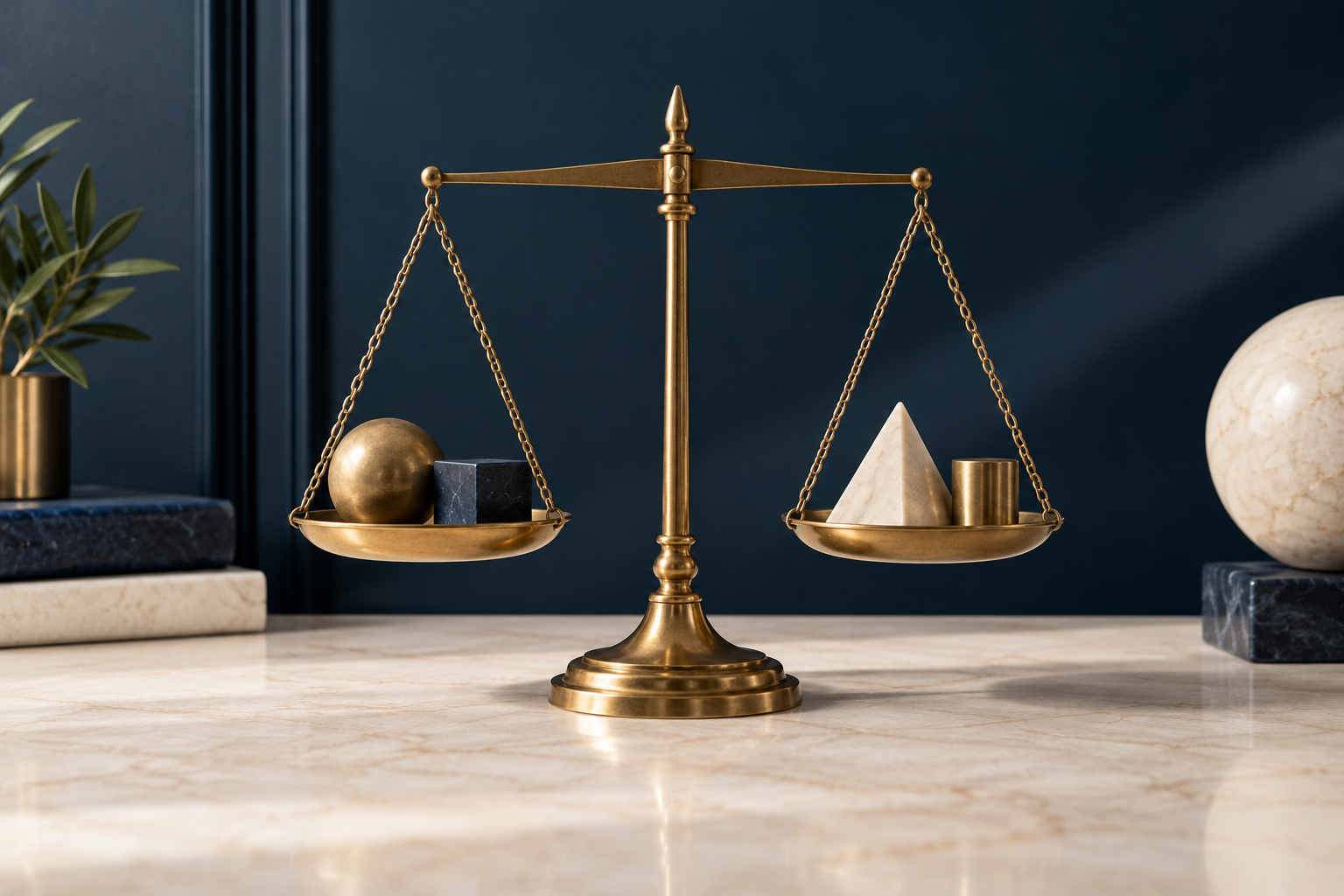 Balance scale representing evaluation of evidence